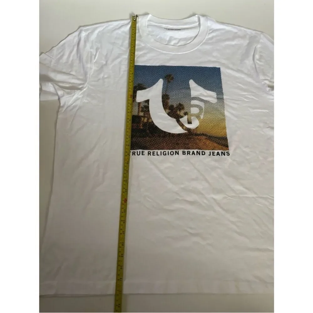 True Religion Registered Horseshoe Beach Tee in Optic White Size XXXL ~ NWT
